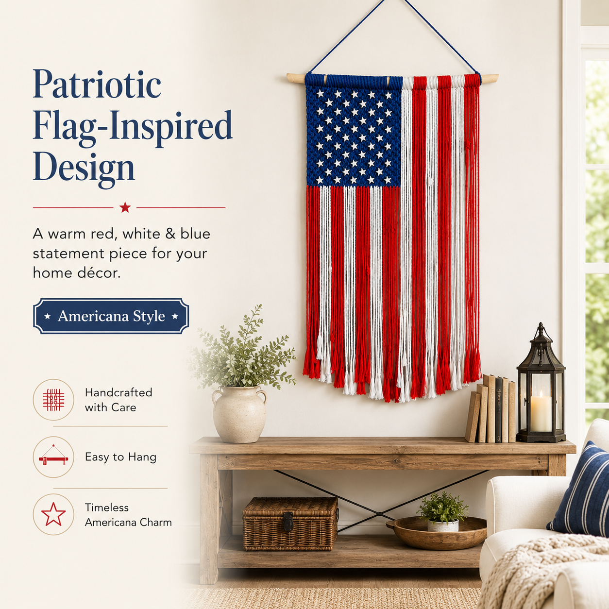 Patriotic American Flag Wall Hanging Decor