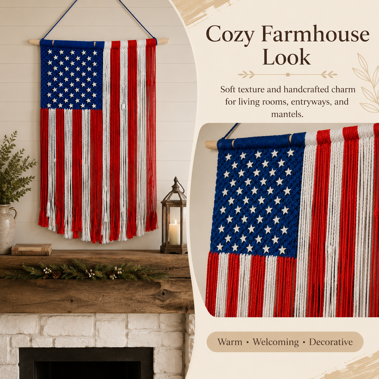 Patriotic American Flag Wall Hanging Decor