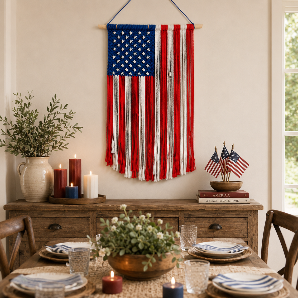 Patriotic American Flag Wall Hanging Decor