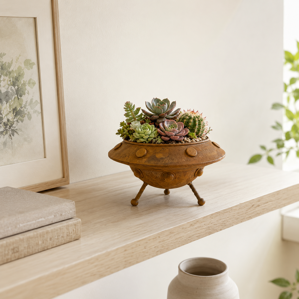 Vintage Rustic Succulent Planter Pot