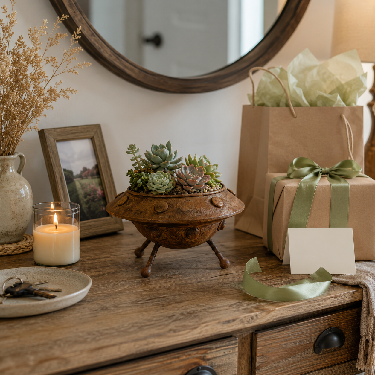 Vintage Rustic Succulent Planter Pot