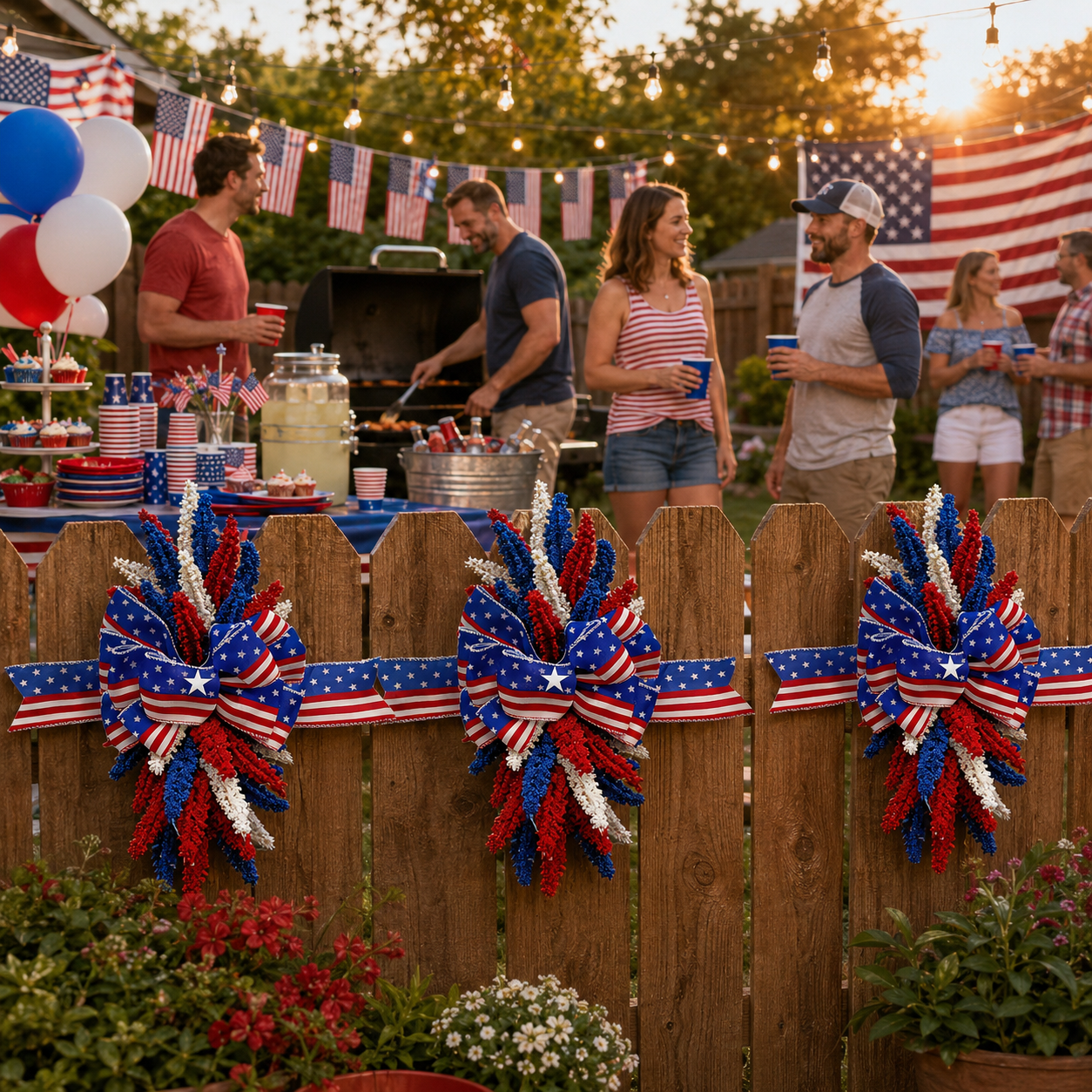 Patriotic Bow Hanging Decoration