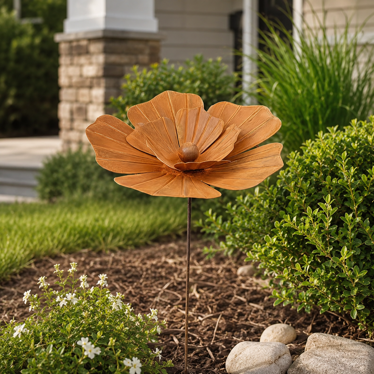 Rustic Metal Flower Garden Stake