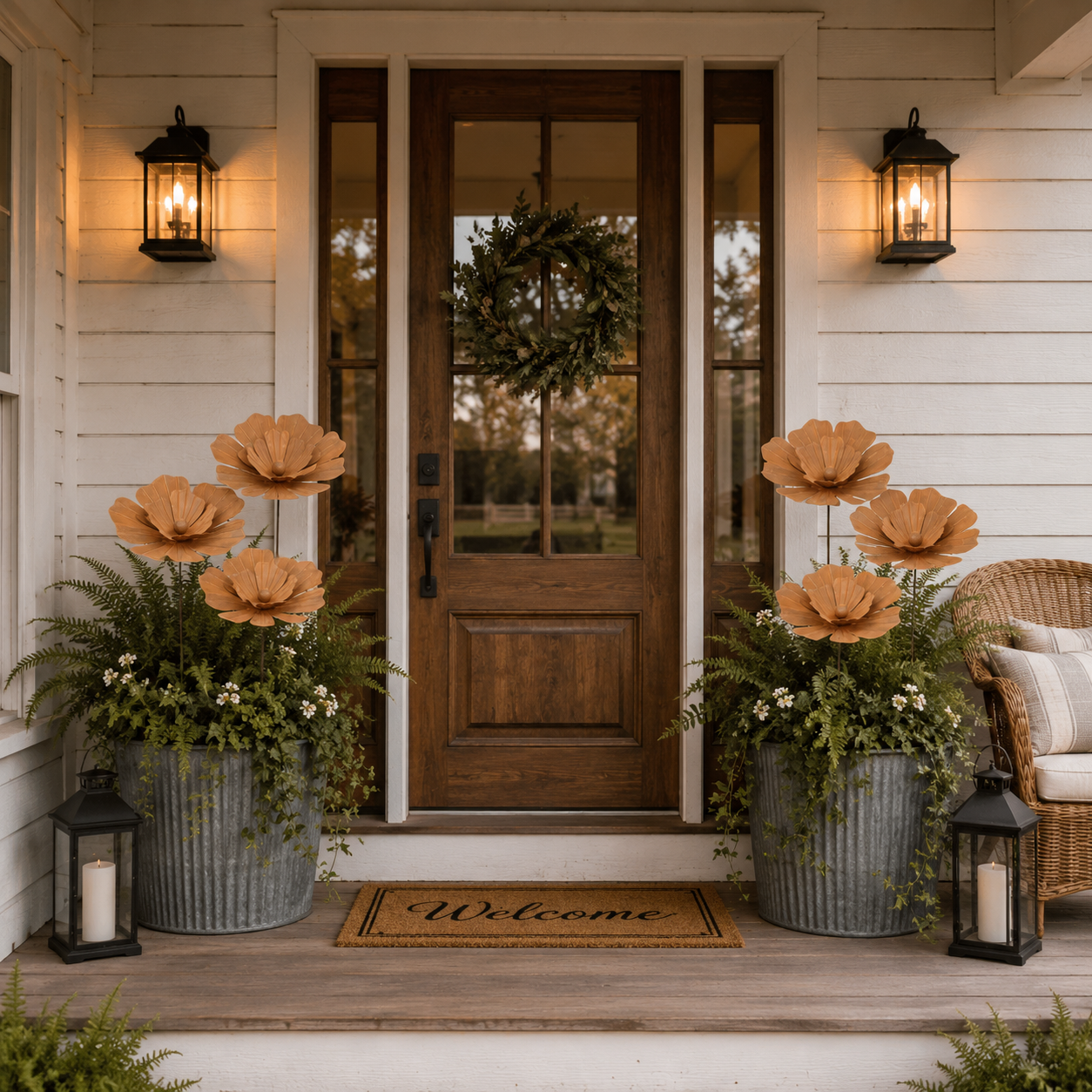 Rustic Metal Flower Garden Stake