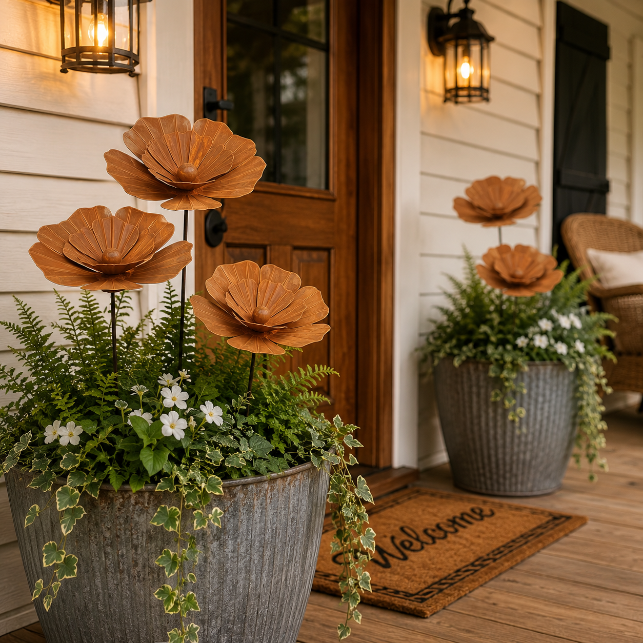 Rustic Metal Flower Garden Stake