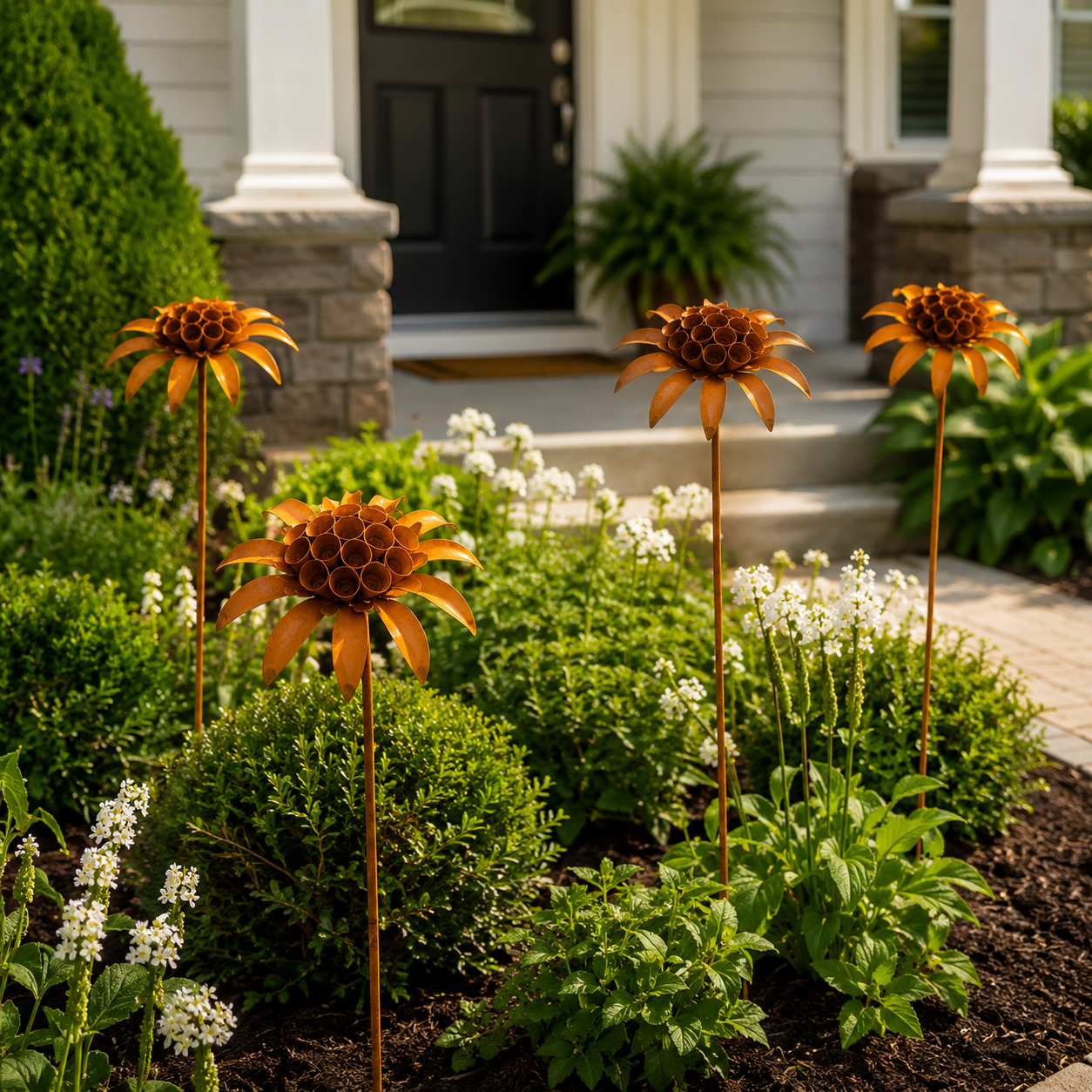 Rustic Metal Flower Garden Stake