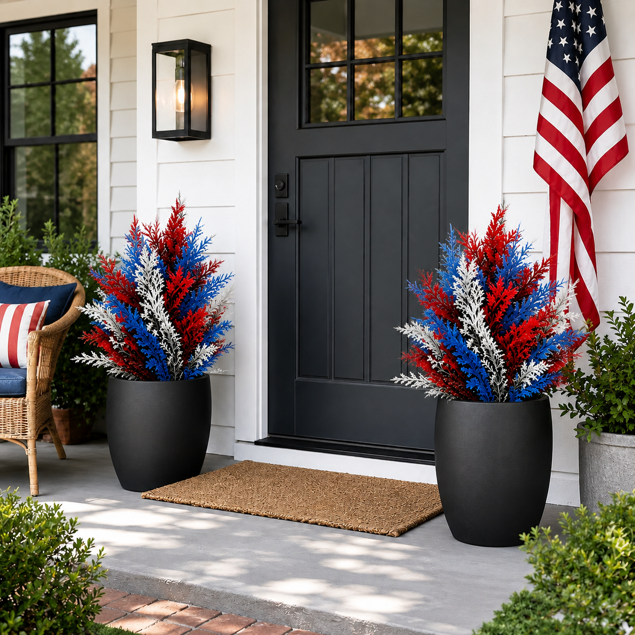 Red, White & Blue Patriotic Plastic Garden Stake Decor