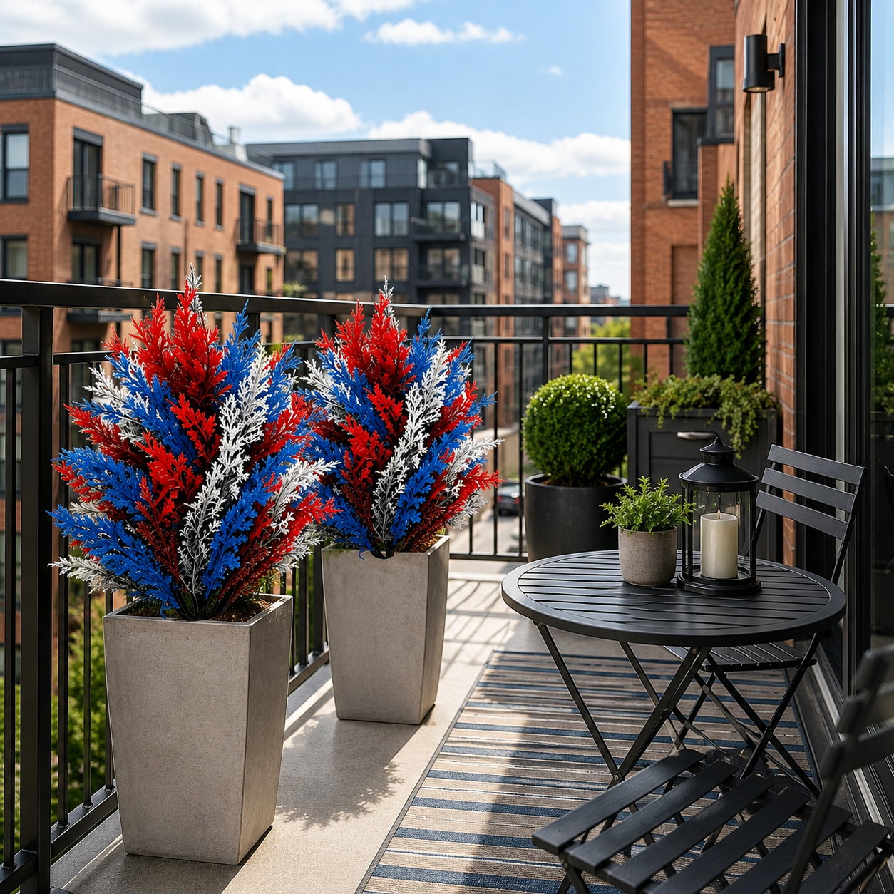 Red, White & Blue Patriotic Plastic Garden Stake Decor