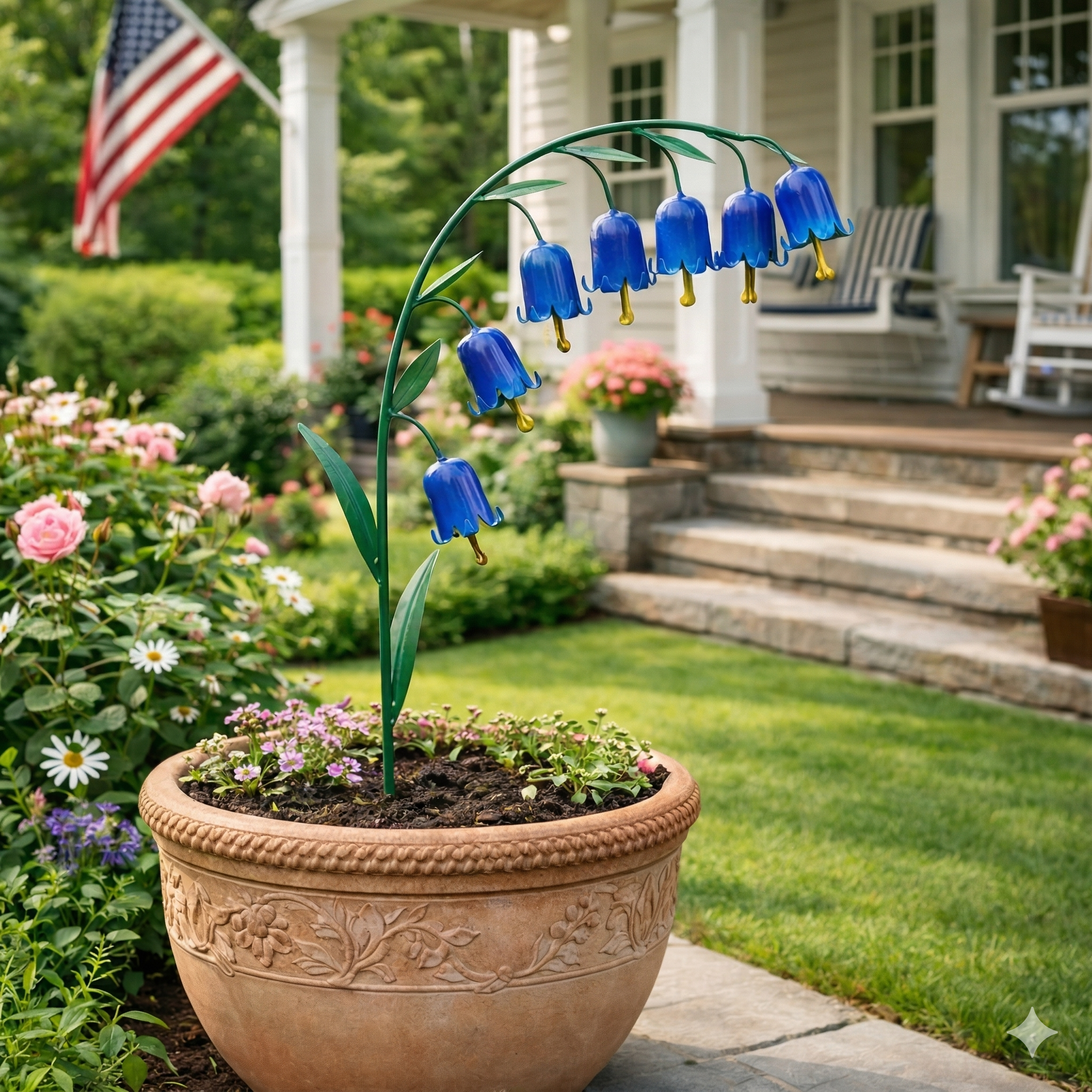 Handcrafted Bluebell Metal Garden Stake – Decorative Floral Yard Art for Garden, Patio & Lawn
