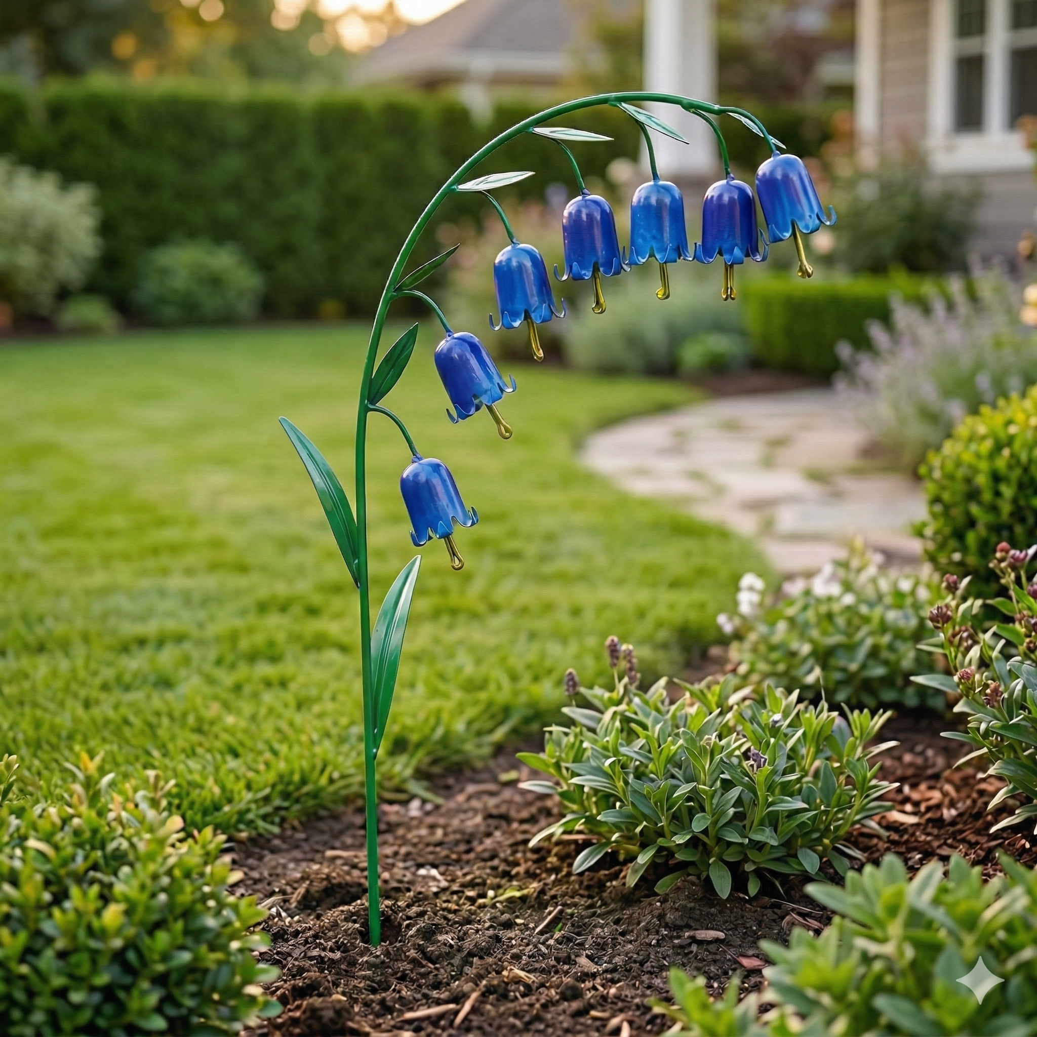 Handcrafted Bluebell Metal Garden Stake – Decorative Floral Yard Art for Garden, Patio & Lawn
