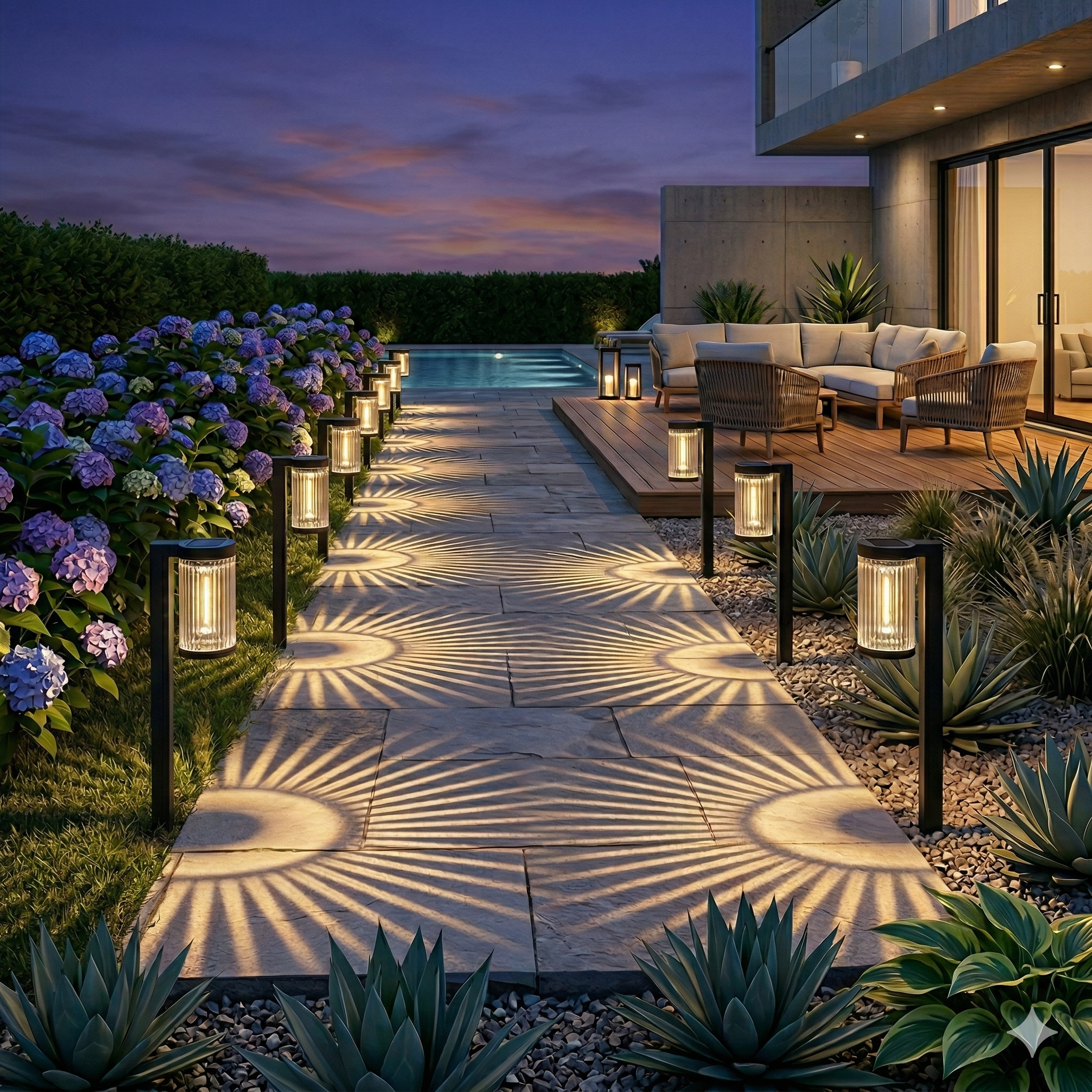 Modern Solar Pathway Lights – CE Certified Waterproof Outdoor Garden Lights with Warm White Glow