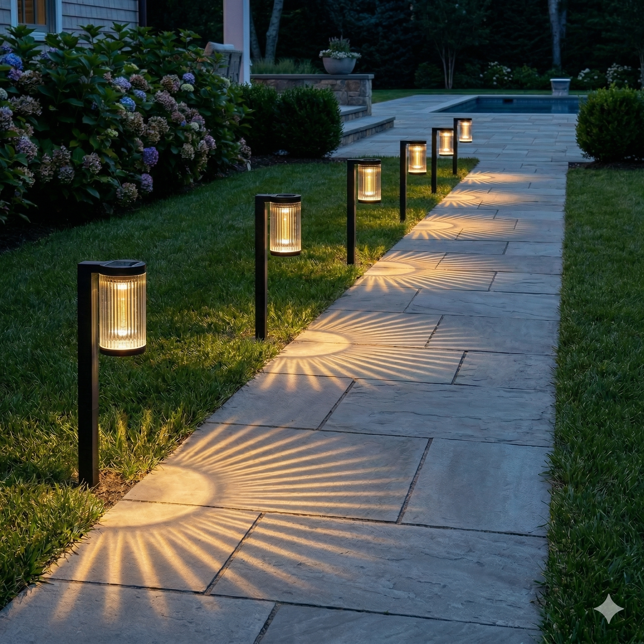 Modern Solar Pathway Lights – CE Certified Waterproof Outdoor Garden Lights with Warm White Glow