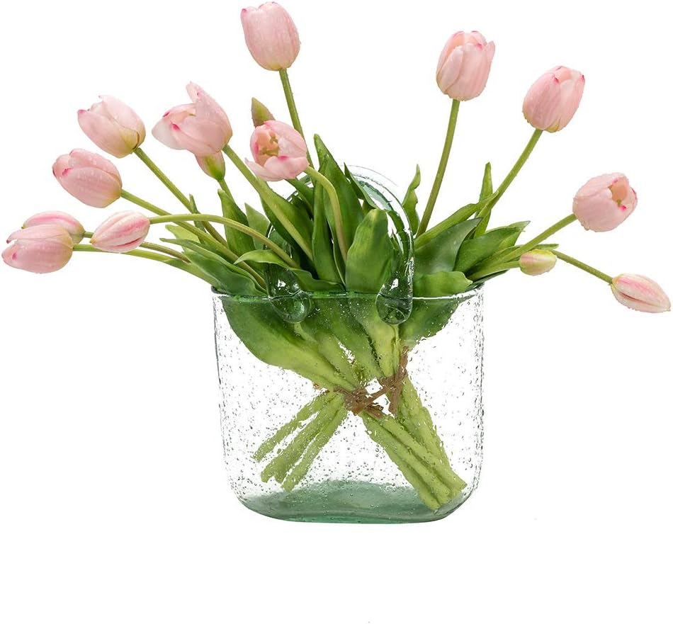 Real Touch Latex Tulip Bouquet (15pcs) – 3 Bunches Faux Tulips for Spring Home & Wedding Decor