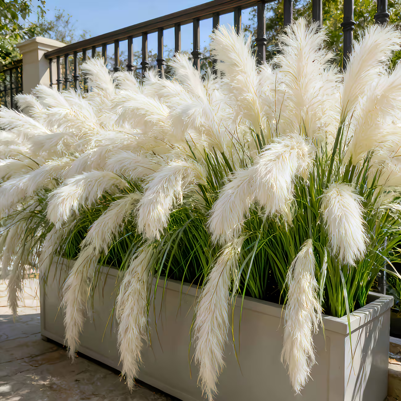 Pure White Cascading Faux Pampas Grass, 80cm Outdoor Artificial Reed Plant Décor