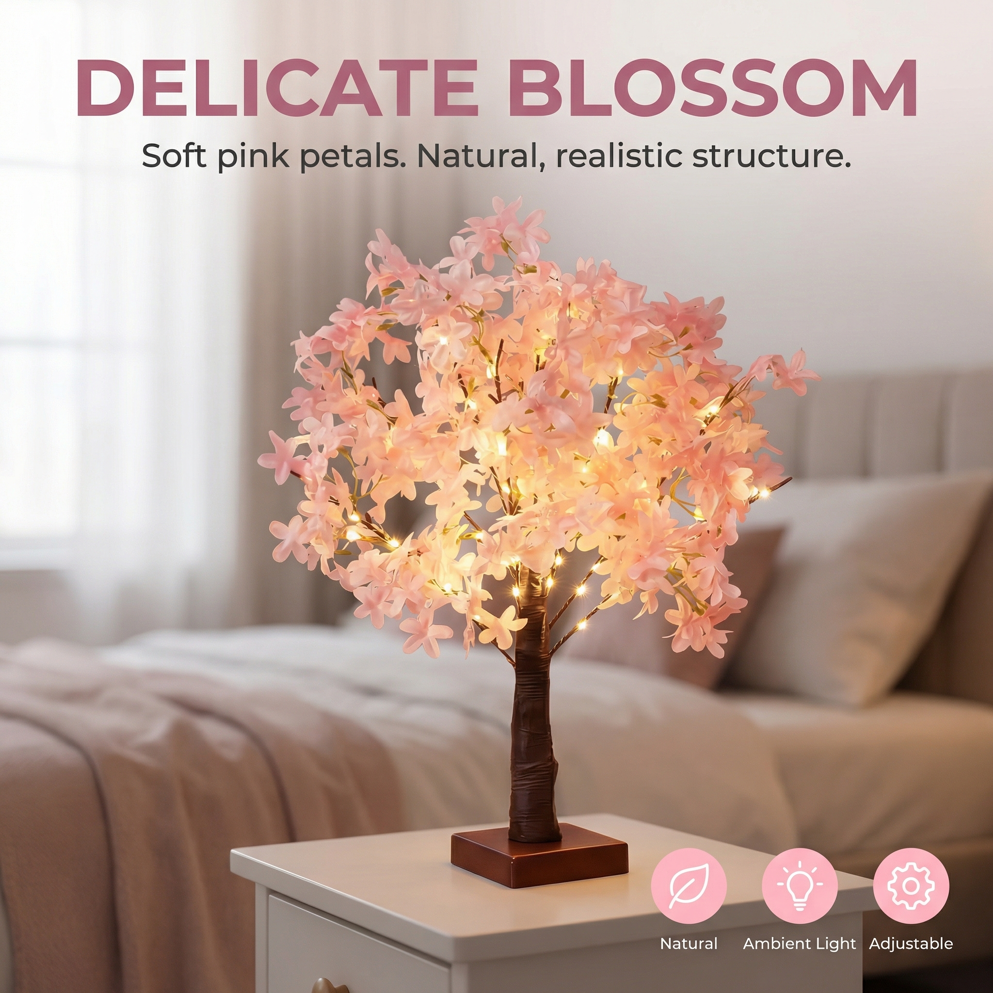 Pink Cherry Blossom Tree Lamp