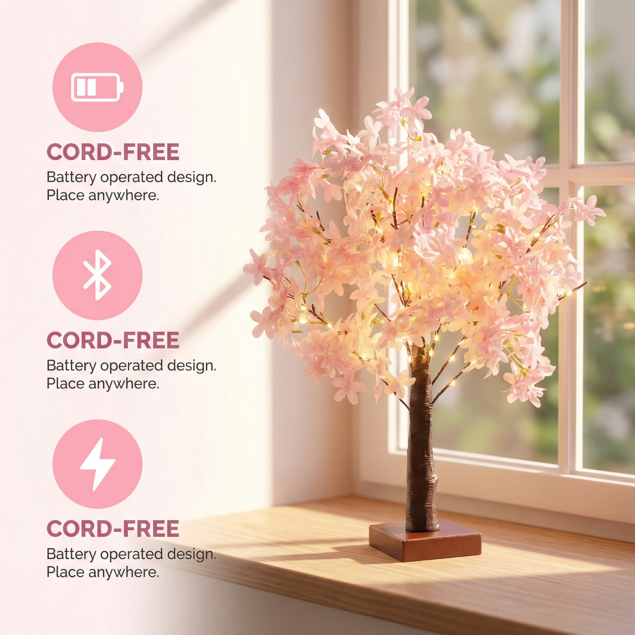 Pink Cherry Blossom Tree Lamp