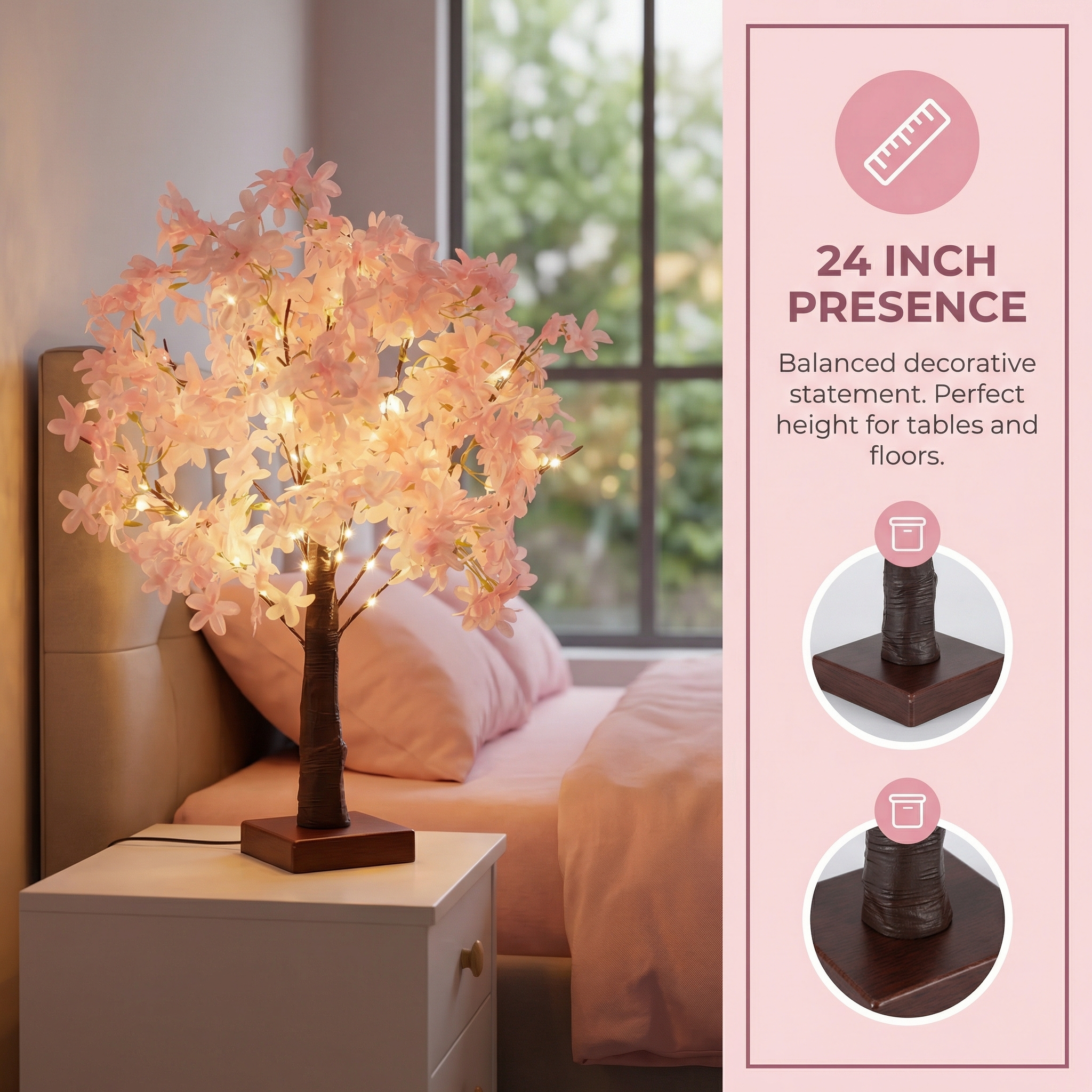 Pink Cherry Blossom Tree Lamp