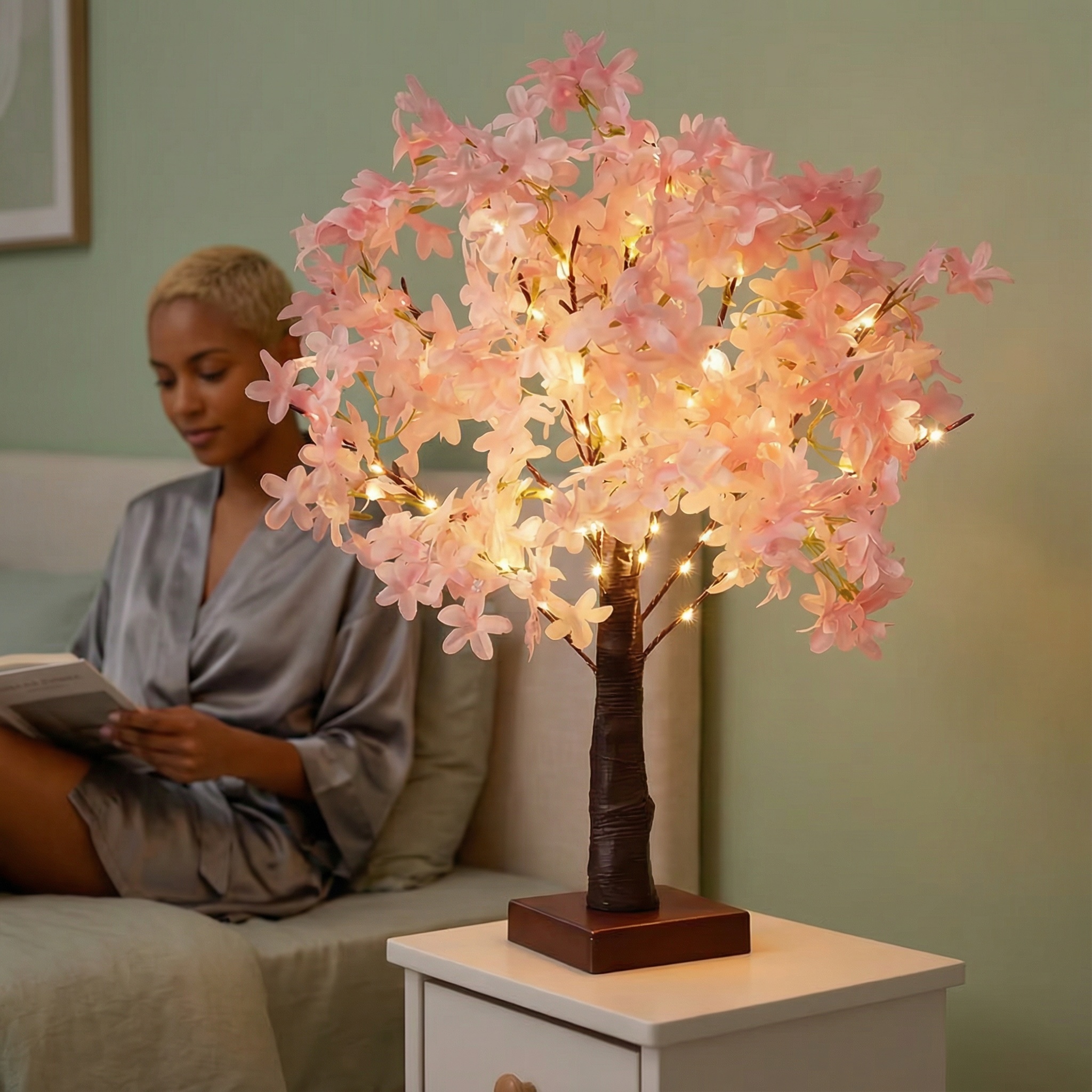 Pink Cherry Blossom Tree Lamp