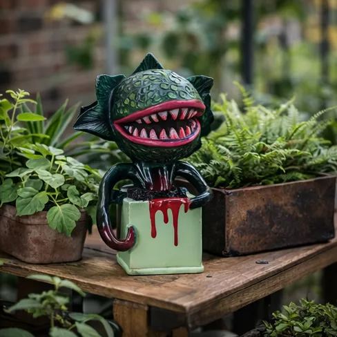 Creepy Carnivorous Plant Resin Statue for Garden, Porch & Planters