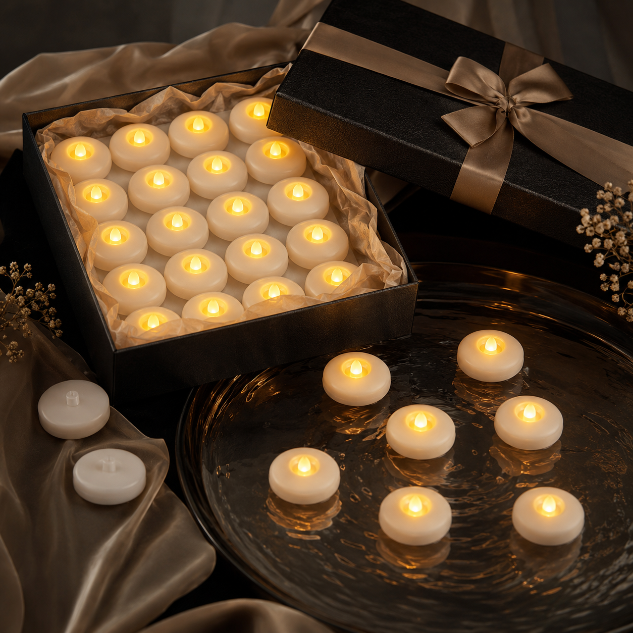 AquaGlow Floating Candle Set
