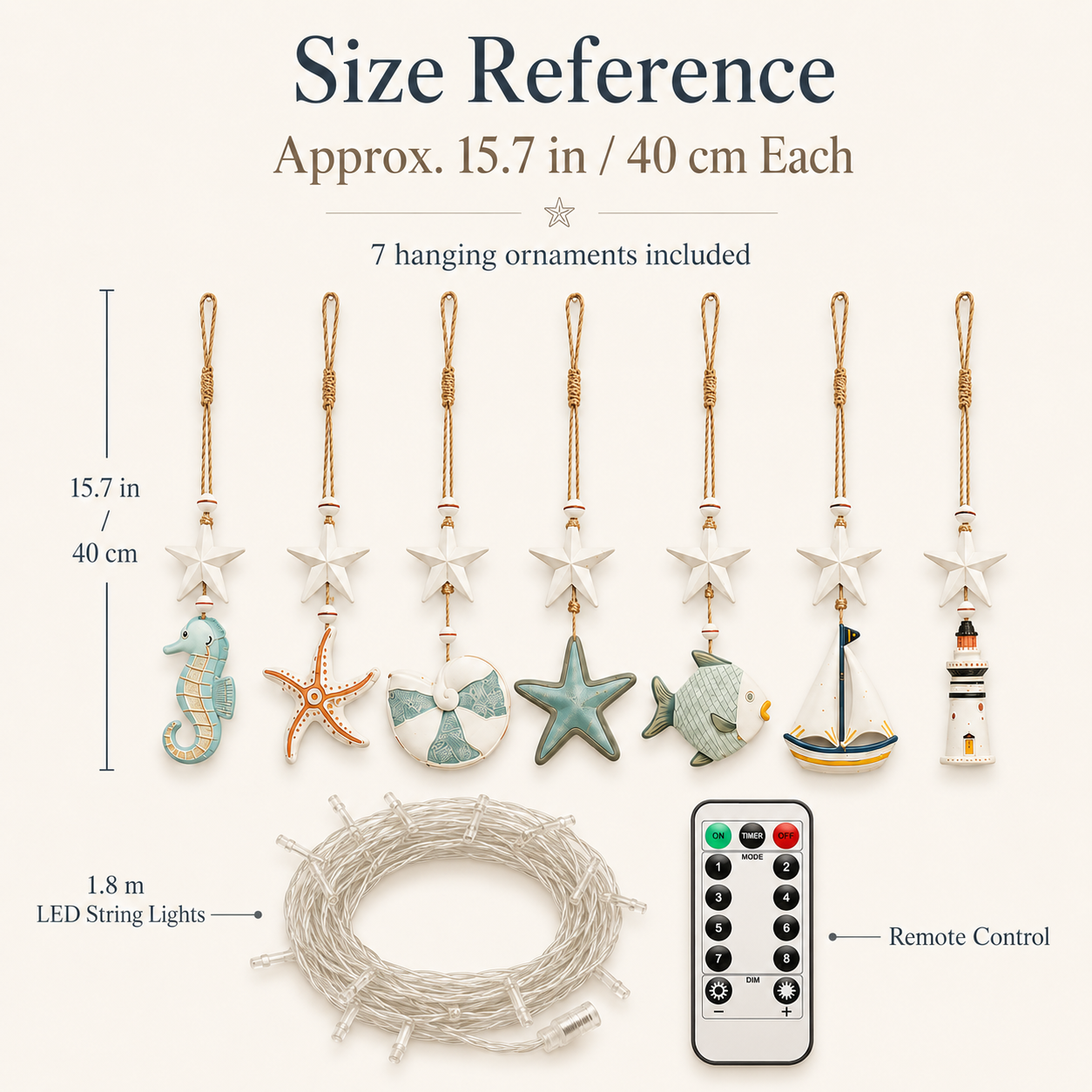 Seaside Glow Wall Hanging Set — Set of 7