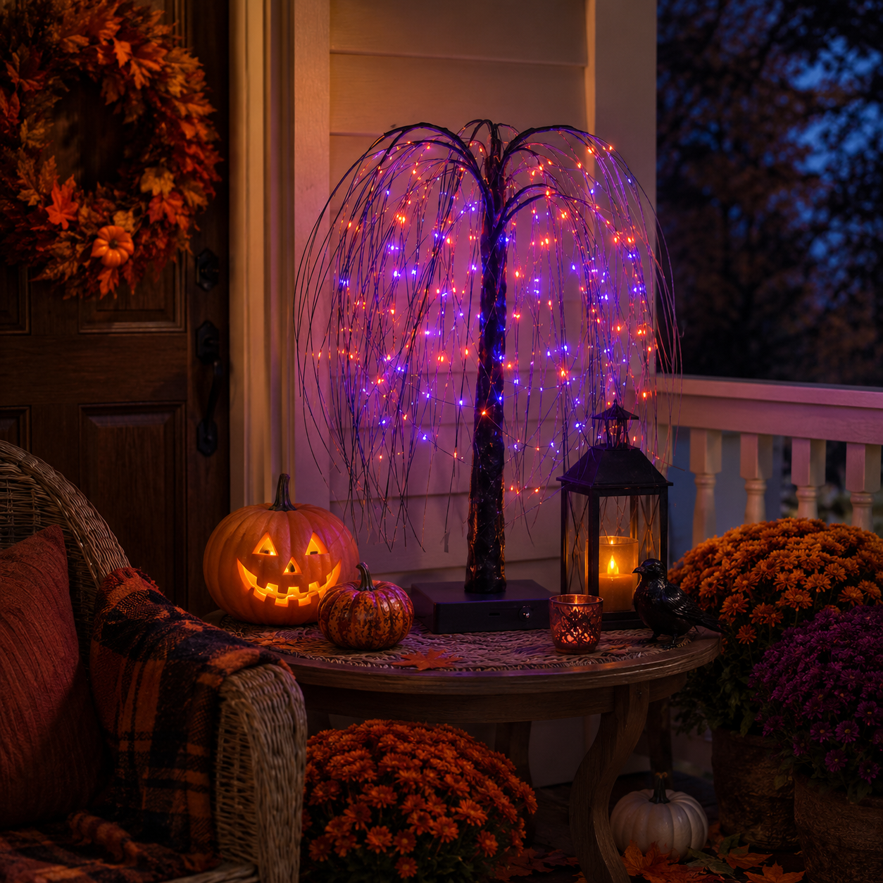 Midnight Willow Halloween Light Tree