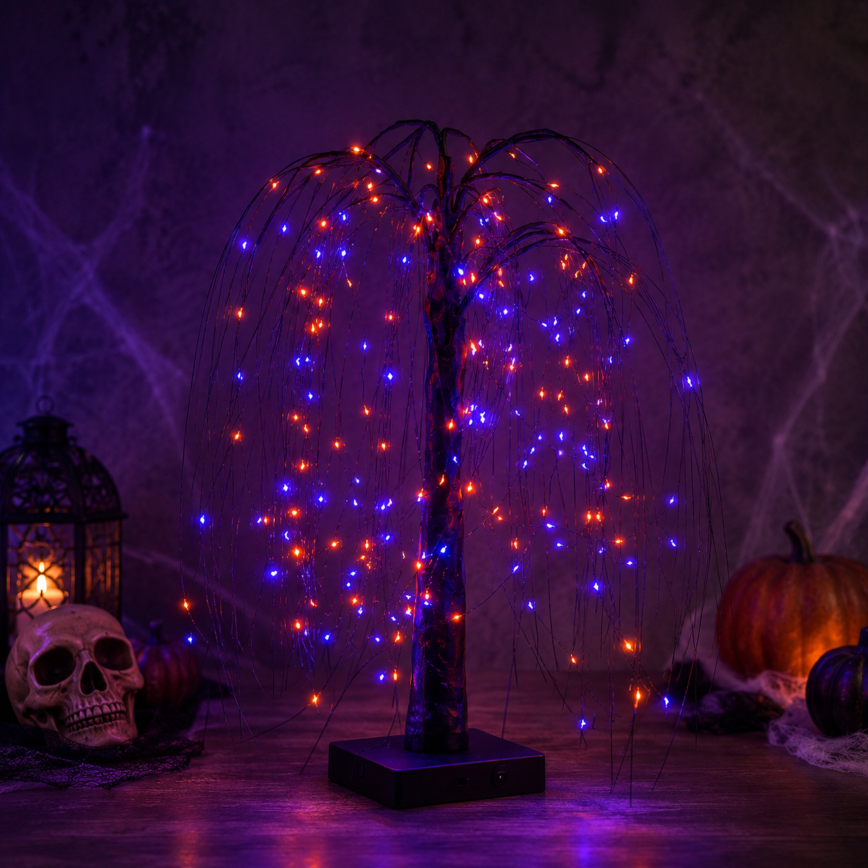Midnight Willow Halloween Light Tree