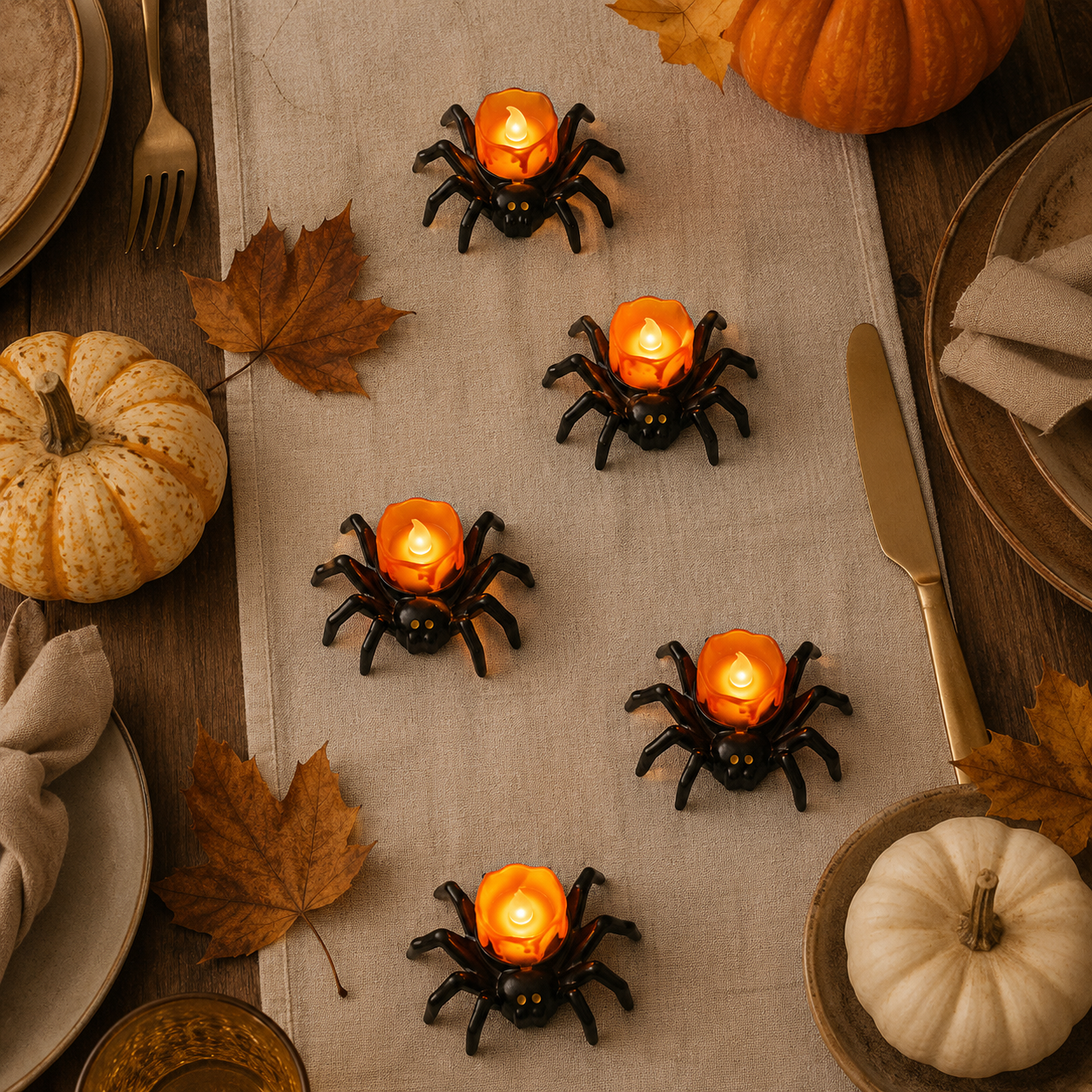 Halloween Spider Glow Lights — Set Of 12