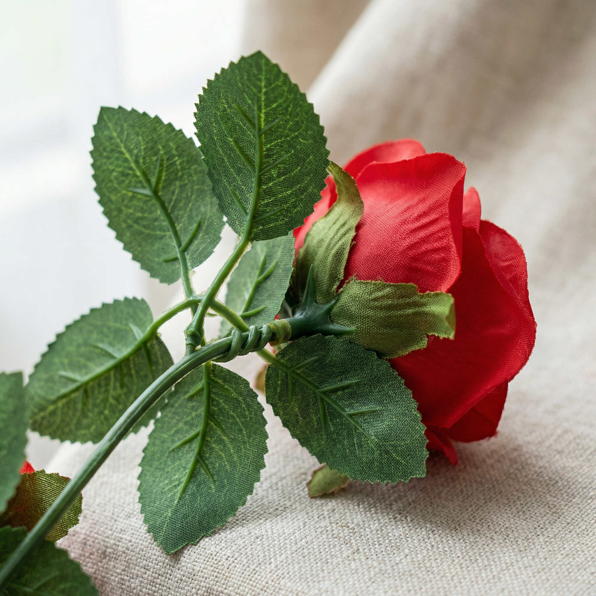 Romantic 45-Head Artificial Rose Vine Garland – Lush Hanging Floral Decor for Home & Events