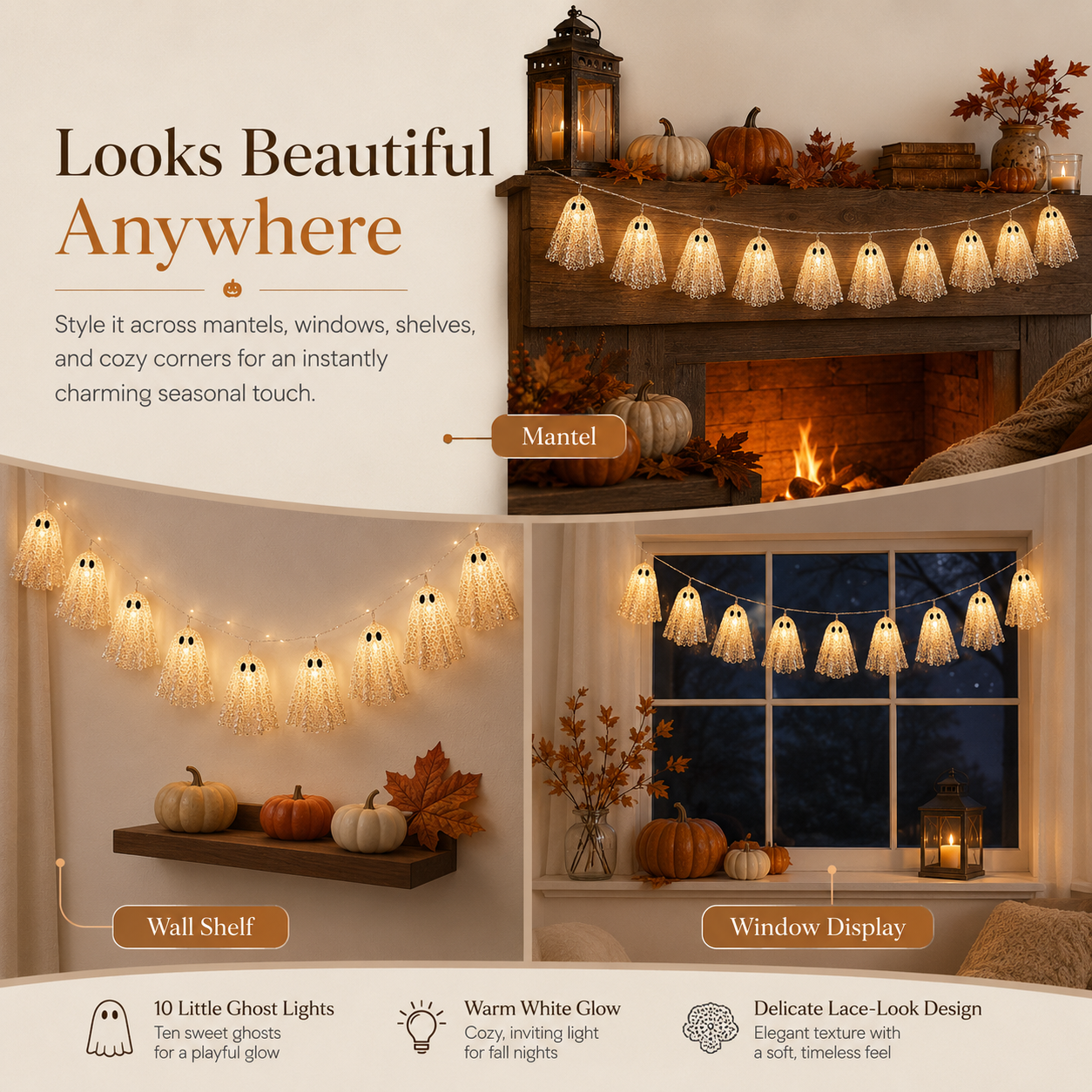 Luminous Ghost Garland — Set Of 10