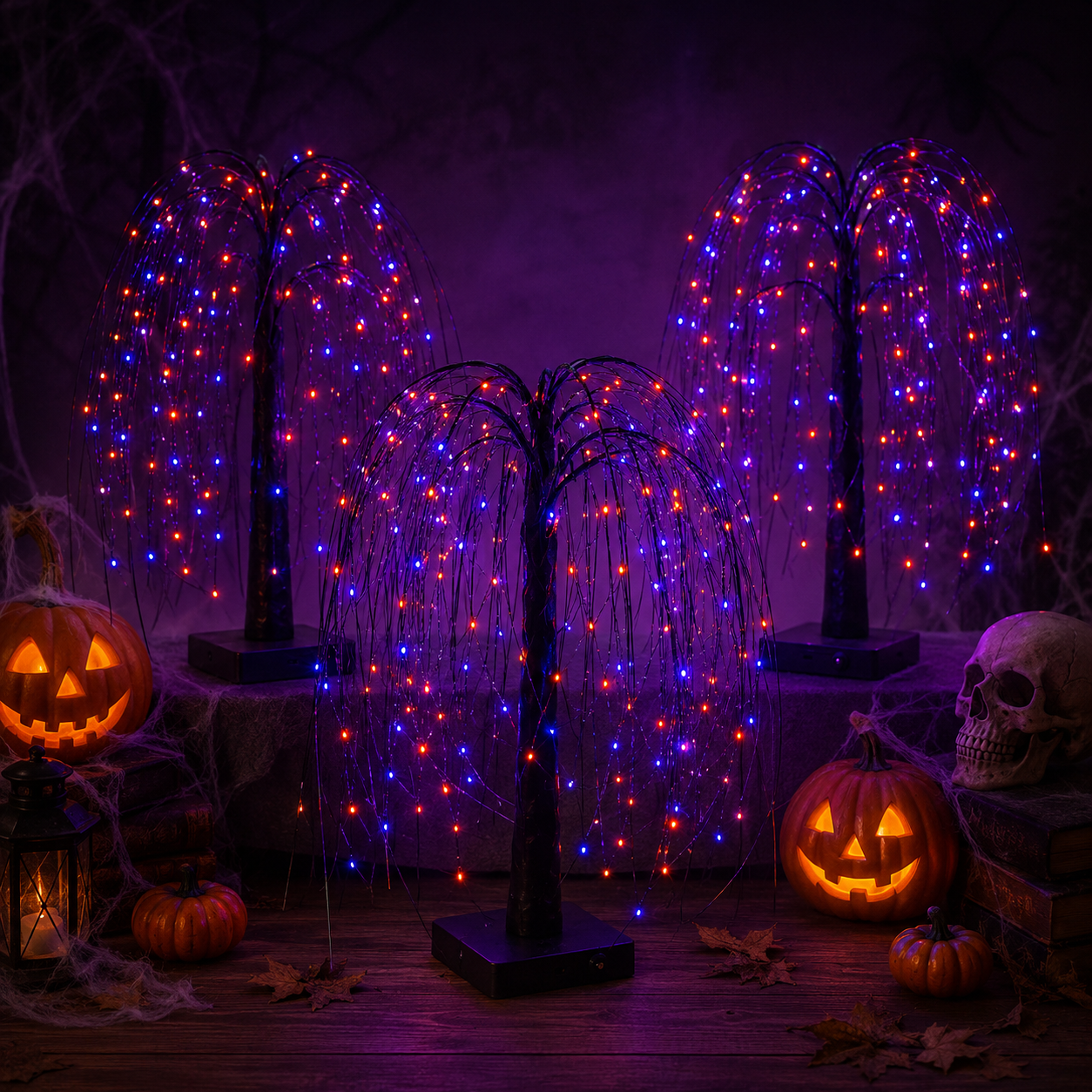 Midnight Willow Halloween Light Tree
