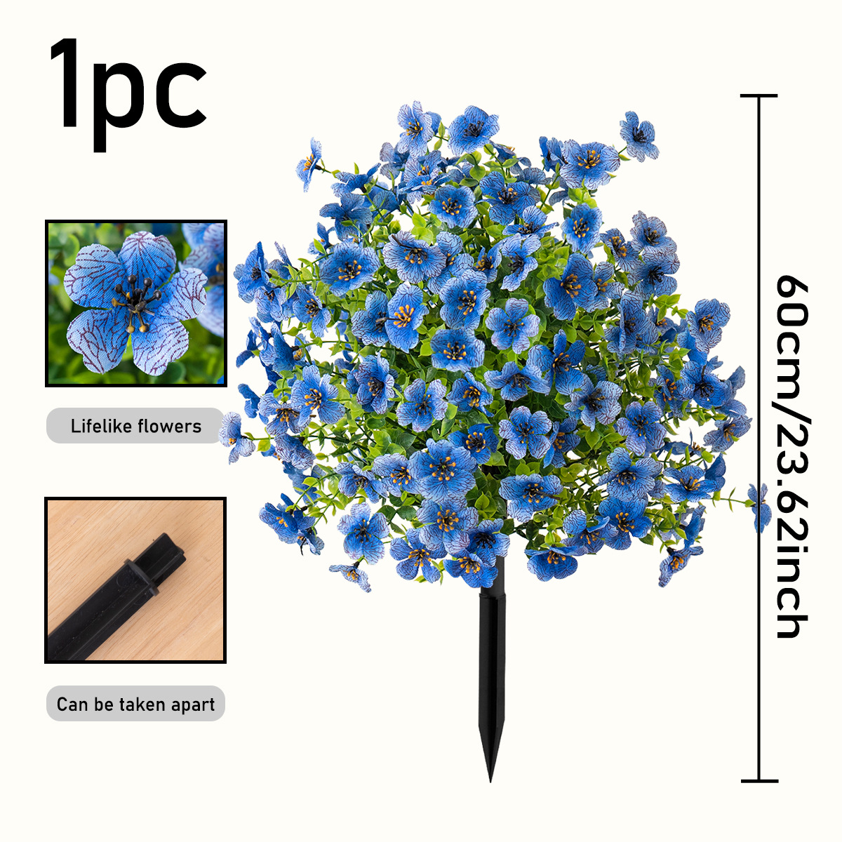 Outdoor Artificial Flower Ball Garden Stakes – Waterproof,Windproof,UV Resistant Outdoor Faux Floral Decor