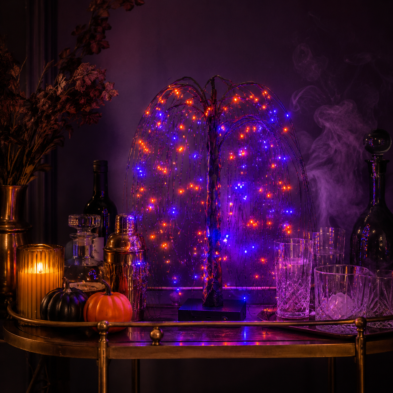 Midnight Willow Halloween Light Tree