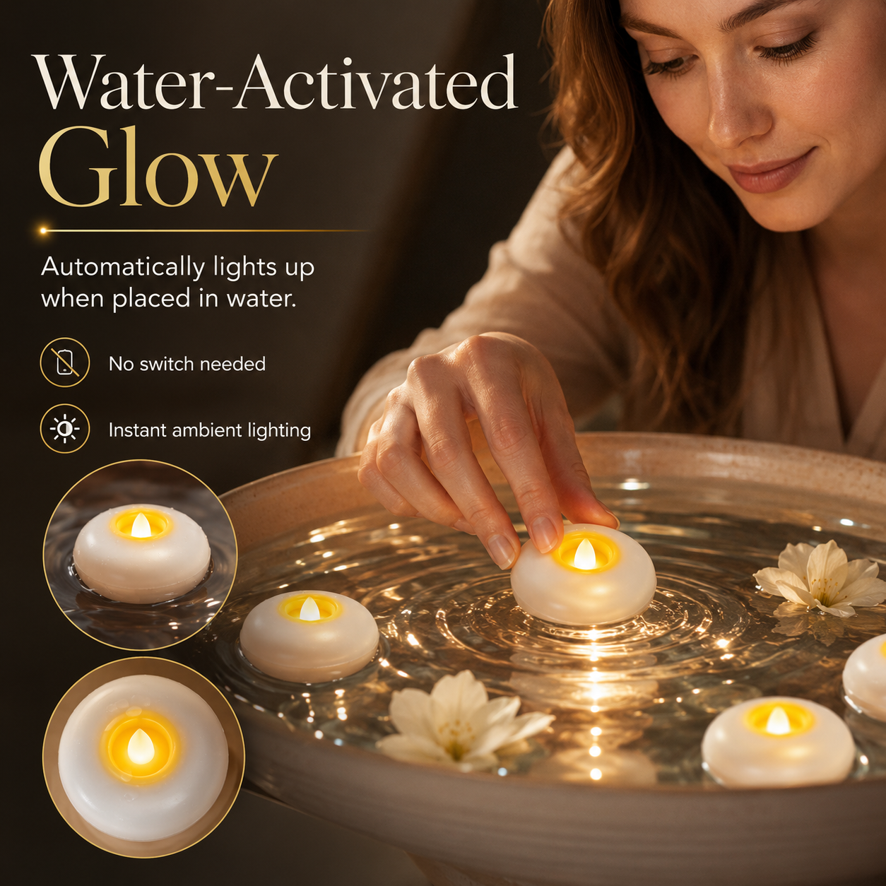 AquaGlow Floating Candle Set