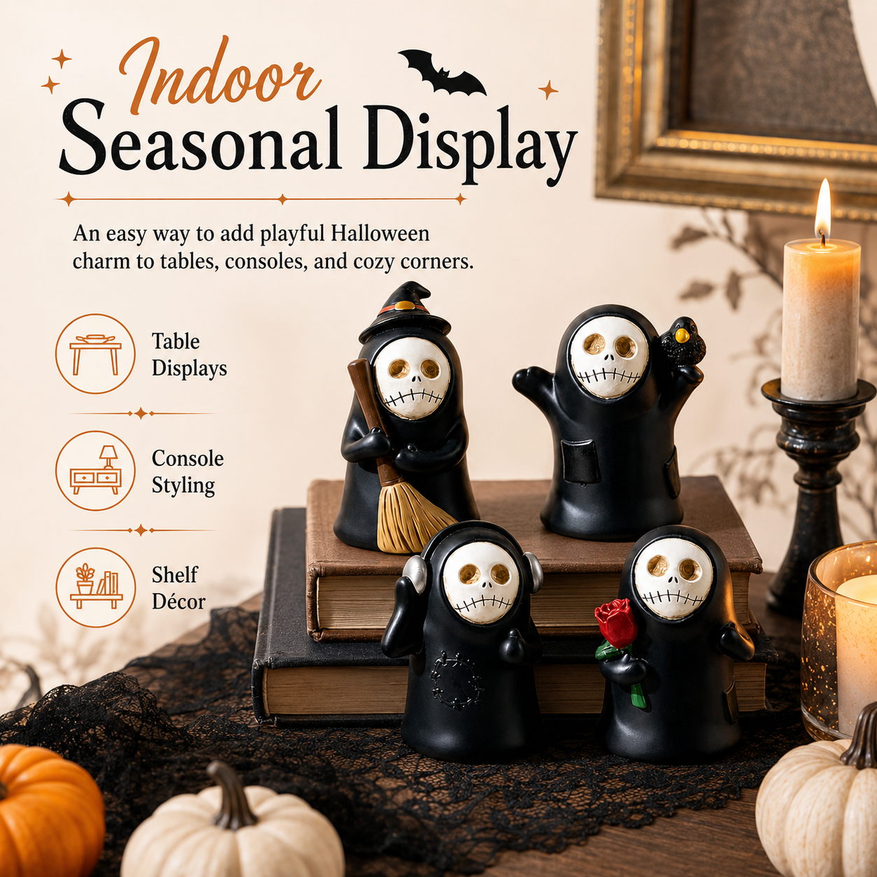 Whimsical Halloween Reapers – Set of 4