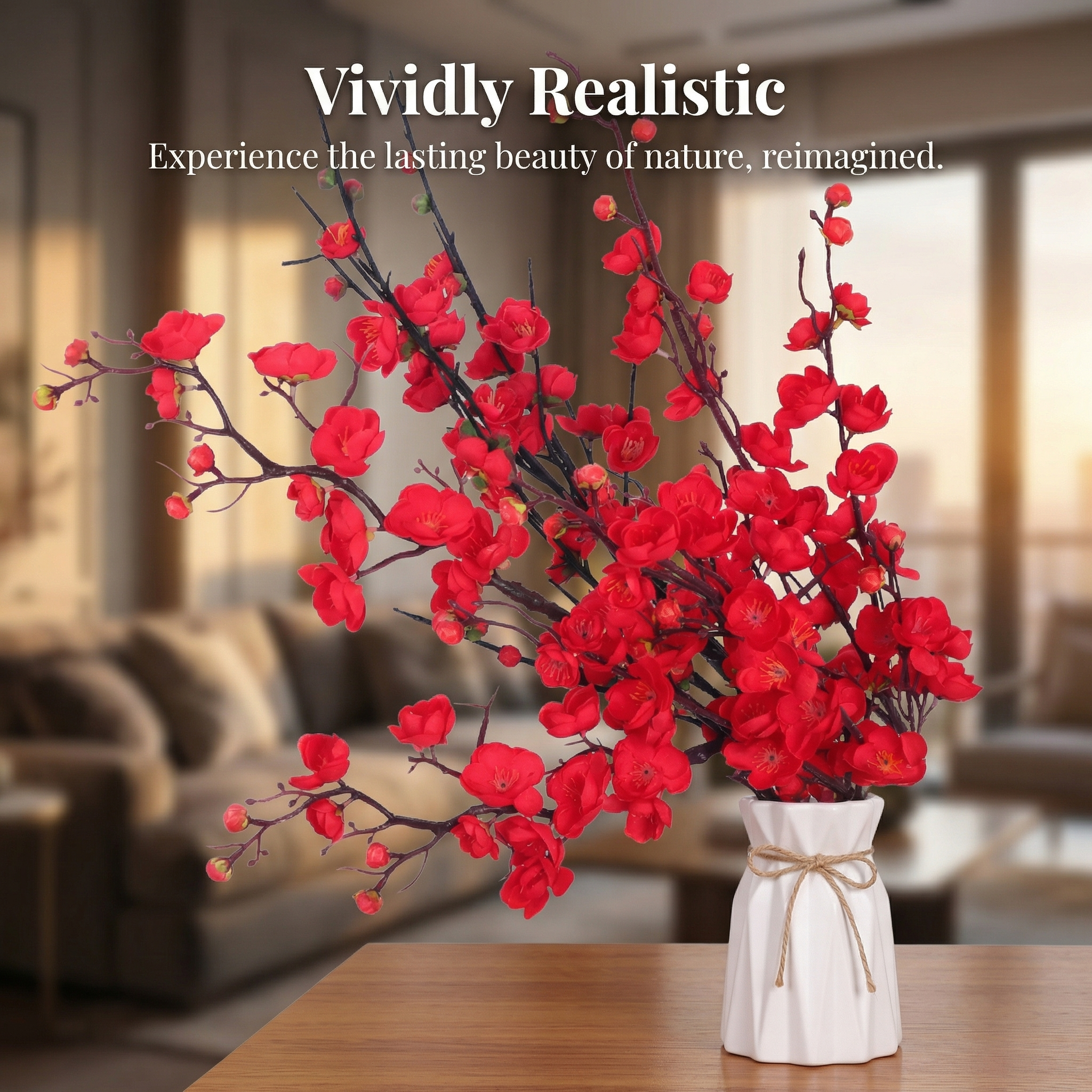 "Elegant Faux Plum Blossom Branch - Perfect for Home & Festival Decor"