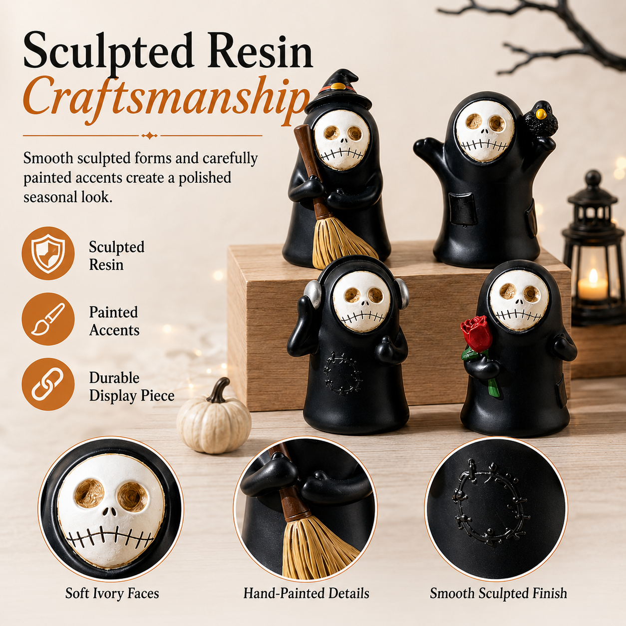 Whimsical Halloween Reapers – Set of 4
