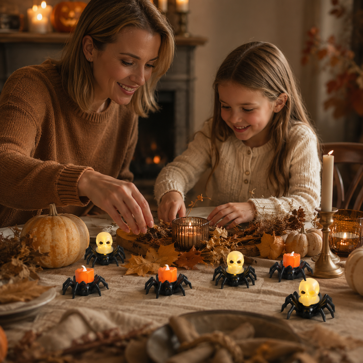 Halloween Spider Glow Lights — Set Of 12