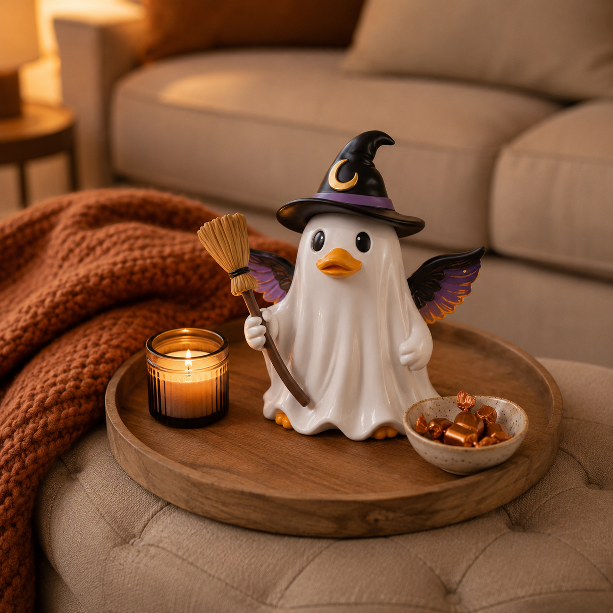 Enchanted Duck Ghost Figurine