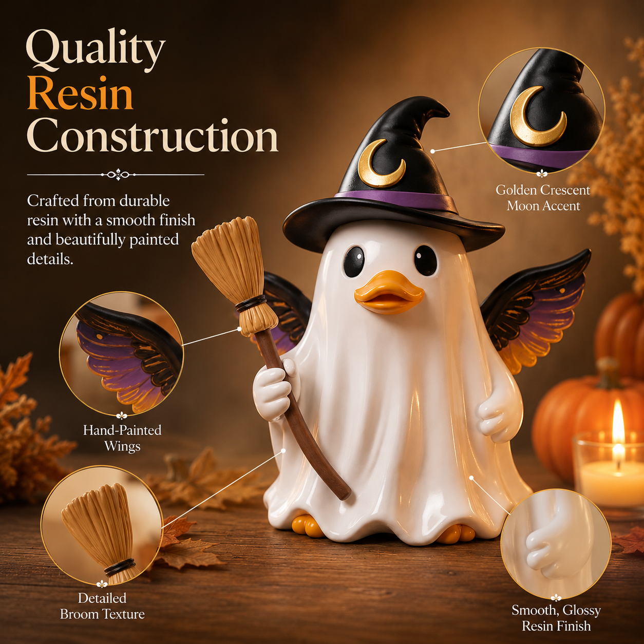 Enchanted Duck Ghost Figurine