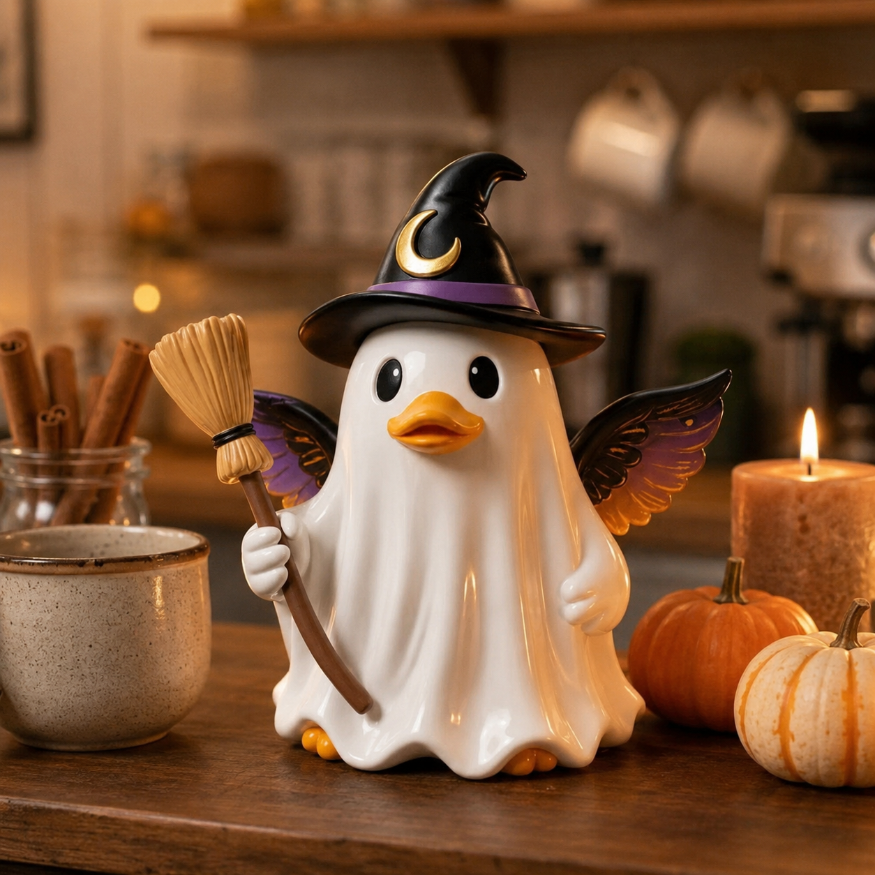 Enchanted Duck Ghost Figurine