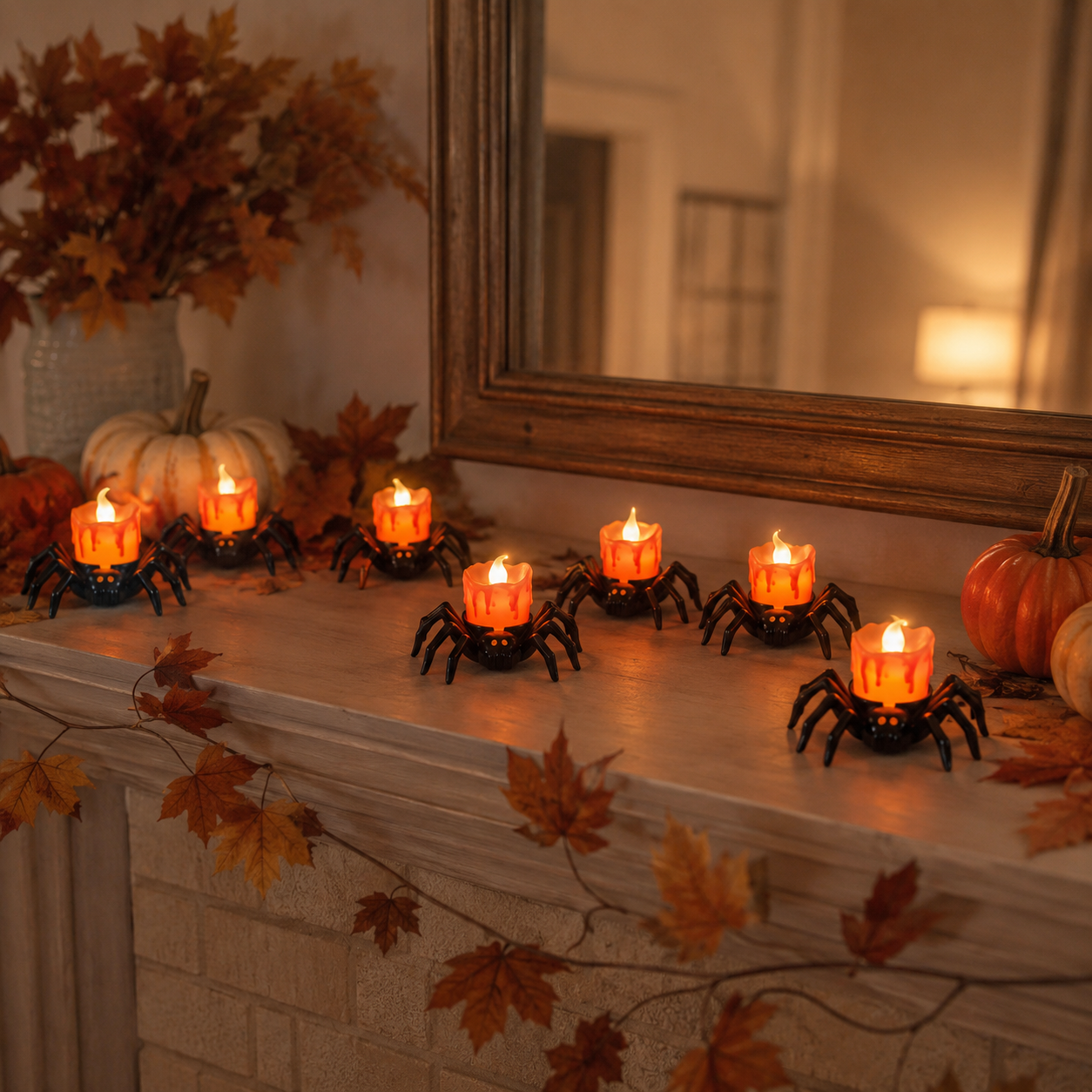 Halloween Spider Glow Lights — Set Of 12