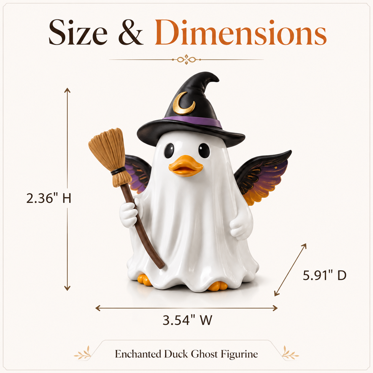 Enchanted Duck Ghost Figurine
