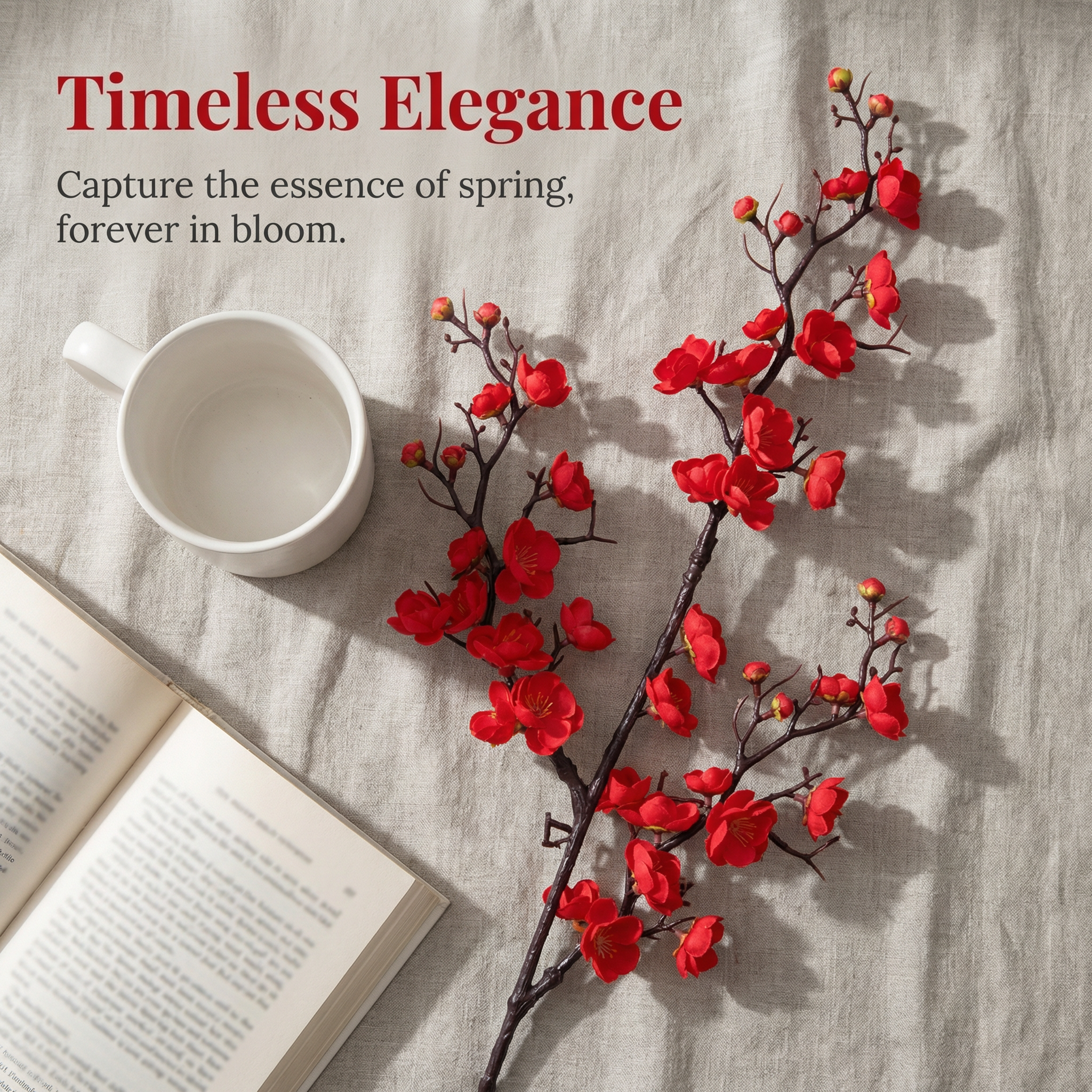 "Elegant Faux Plum Blossom Branch - Perfect for Home & Festival Decor"