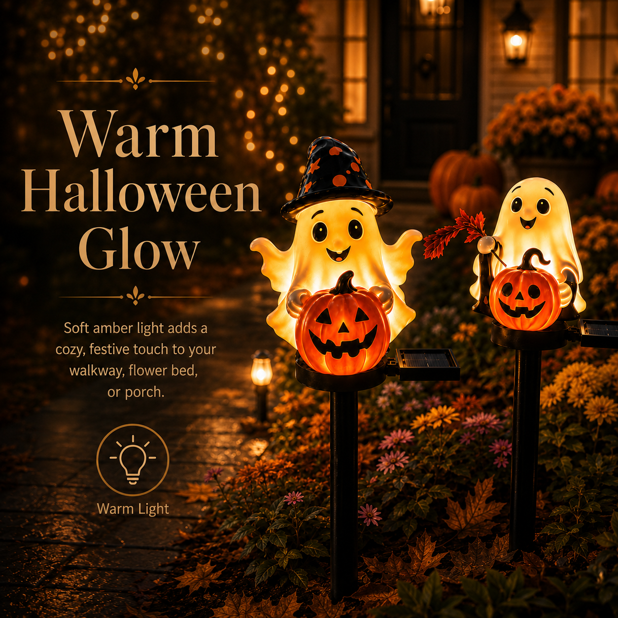 October Hollow Solar Ghost Garden Lights