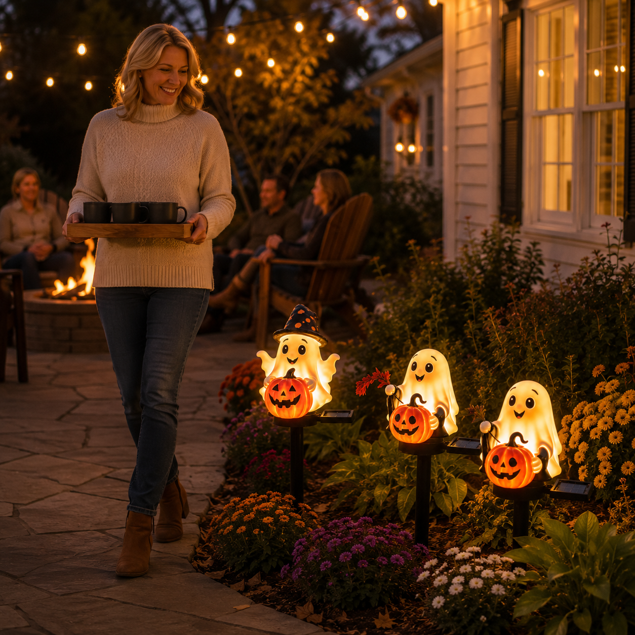 October Hollow Solar Ghost Garden Lights