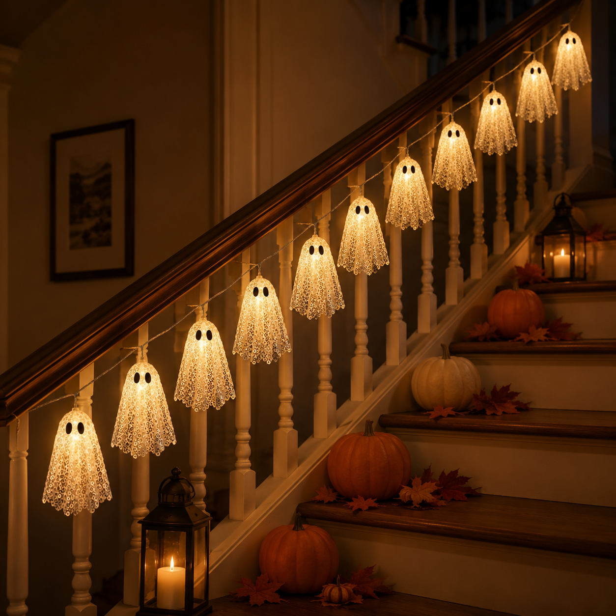 Luminous Ghost Garland — Set Of 10