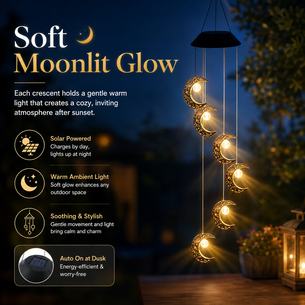 Moonlit Reverie Solar Wind Chime