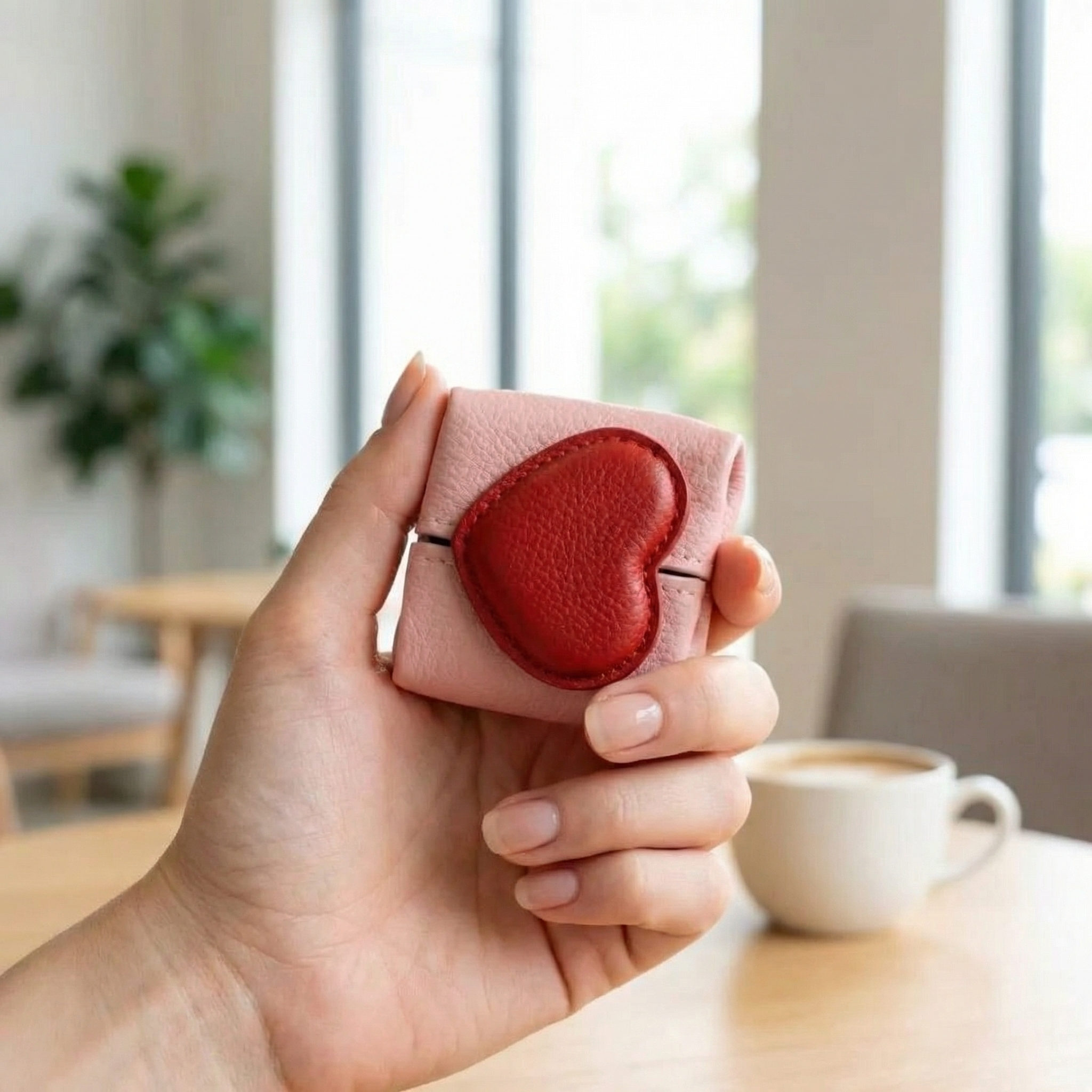"Mini PU Leather Heart-Shaped Coin Purse"