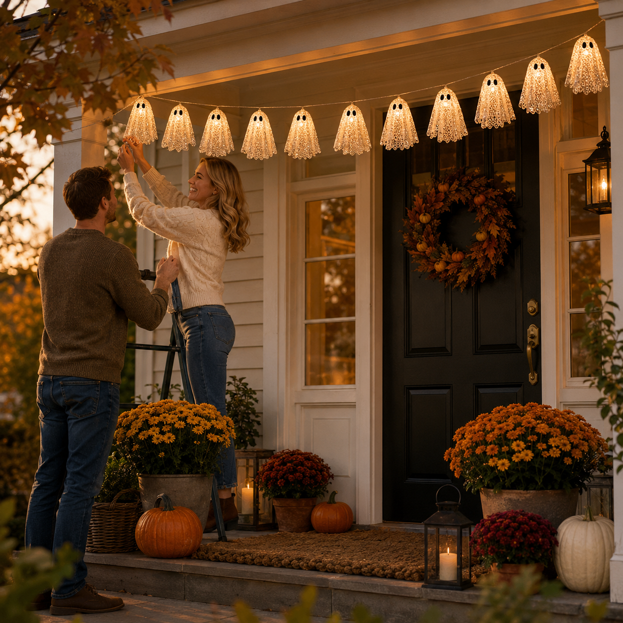 Luminous Ghost Garland — Set Of 10